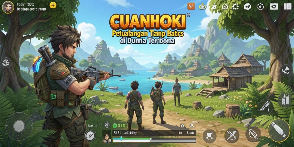Screenshot utama CUANHOKI menunjukkan keindahan dunia Open World.