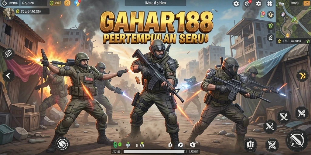 Screenshot utama GAHAR188 dengan gameplay Battle Royale yang seru.