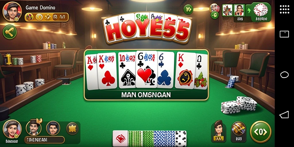 Tampilan seru gameplay Domino di HOYE55 yang mengasyikkan.