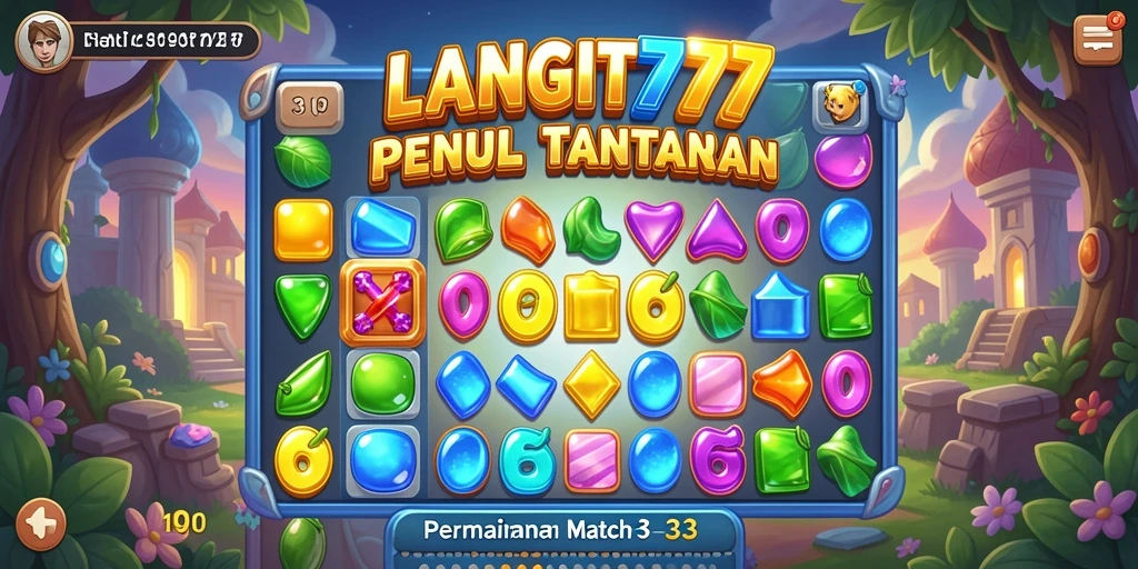 Tangkapan layar LANGIT777 yang menampilkan momen menarik dalam gameplay Match-3.