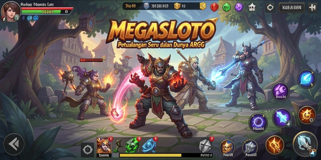 Tampilan gameplay seru dengan pertarungan epik dalam MEGASLOTO.