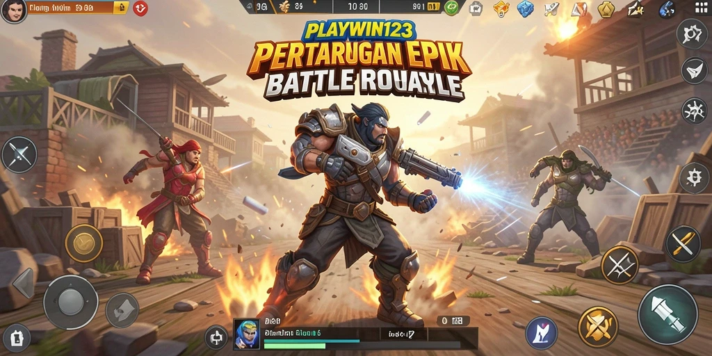 Tampilan gameplay Battle Royale yang mendebarkan di PLAYWIN123.